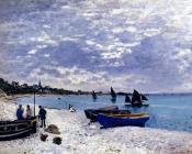 克劳德 莫奈 : The Beach At Sainte-Adresse